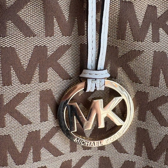 Michael Kors Tan and Cream Logo Tote Purse - Picture 8 of 8